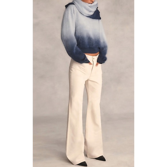 J. Crew Denim - J.Crew High-Rise 96 Flare Jeans Wide Leg Ecru Pants Women's Size‎ 28 NWT